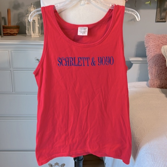 Comfort Colors Red Custom Tank Beach Flip Flops Top Small - Picture 10 of 10